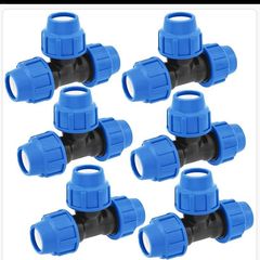 32PE pipe fast connection directly installed for easy external connection of PE outer wire three-way blue cap swivel fitting pipe fitting