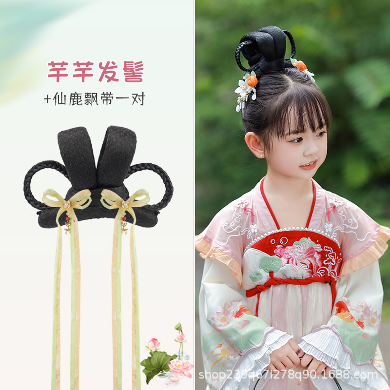 Qianqian 롤빵 + 요정 사슴 리본 한 쌍