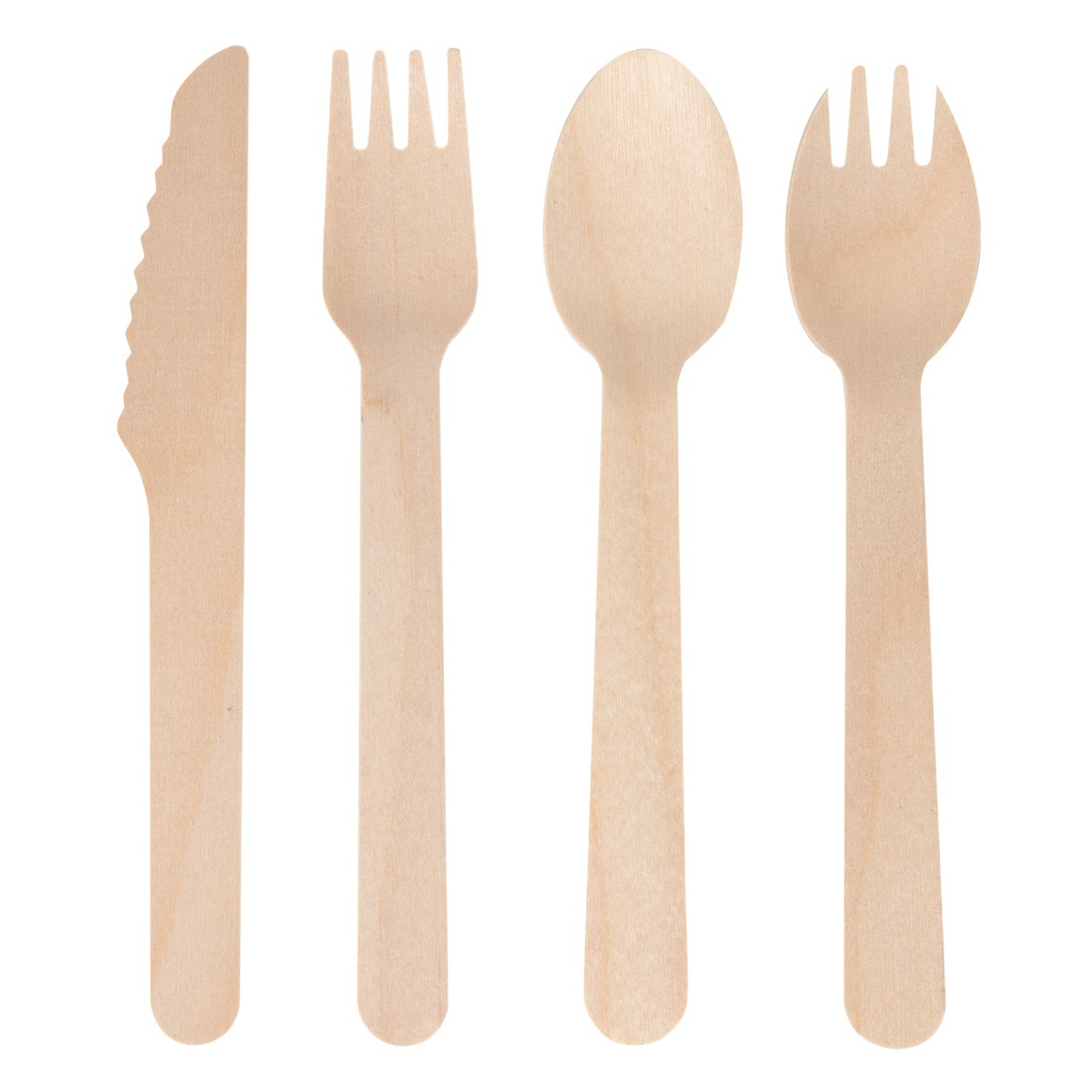 Disposable Wooden Knife, Fork and Spoon Birch Tableware Set Cake Dessert Honey Spoon Biodegradable Wooden Knife, Fork and Spoon