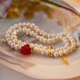 跨境热卖简约珍珠项链女树莓吊坠锁骨链necklace亚马逊爆品首饰