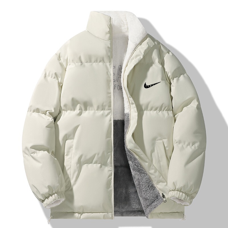 Winter stand collar down cotton-padded jacket men's thickened warm double-sided wear cotton-padded jacket couple's lamb fleece cotton-padded jacket men's and women's coat tide Winter stand collar down cotton-padded jacket men's thickened warm double-sided wear cotton-padded jacket couple's lamb fleece cotton-padded jacket men's and women's coat tide