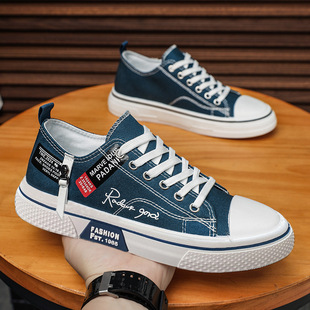 plus size Canvas Shoes Men's 2025 New Breathable Fashionable All-match Sneakers Men's Low-top Flat Sports Casual Trendy Shoes