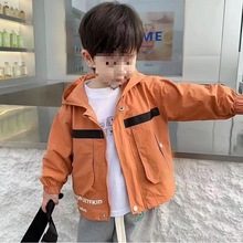 男童外套韩版帅气春秋新款儿童洋气夹克中小童男孩休闲连帽上衣潮