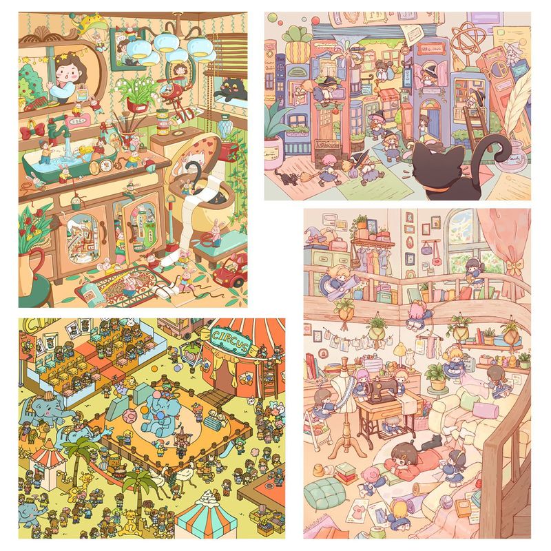 ナイトツアーラビット 1.0 ナイトツアーチャイルドファンシリーズ造園ステッカー大型ミニチュアシーン 3D 立体キャビンおもちゃ女の子|undefined