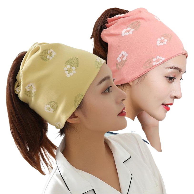 Heap cap moon cap cotton soft breathable fashion spring and summer moon scarf postpartum printing maternity cap manufacturers