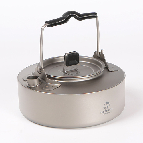 Factory Outdoor Pure Titanium Water Kettle 1L Outdoor Camping Tea Kettle Portable Coffee Tea Brewing Teapot Outdoor Tea Pot