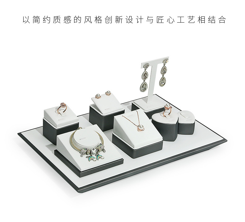 A020-(22-14)灰配白色拉丝平柜展示陈列-(今伟创系