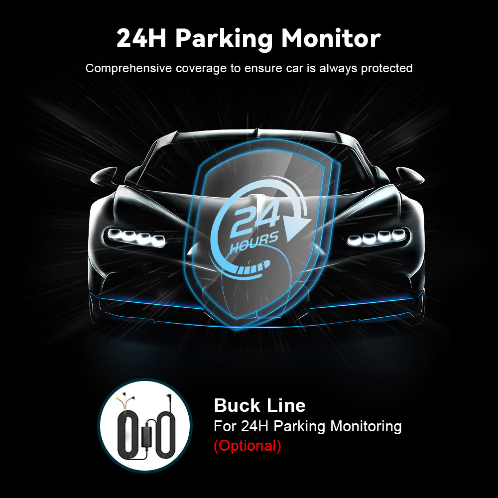 Cross-Border 2.5K High-Definition Hidden Single-Lens Dash Cam with Wifi Time-Lapse Recording and Gps Tracking