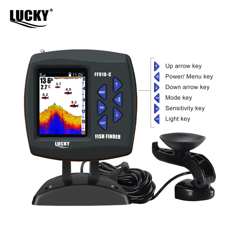 Эхолот Lucky, морской датчик рыбы, двухчастотный эхолот-сонар