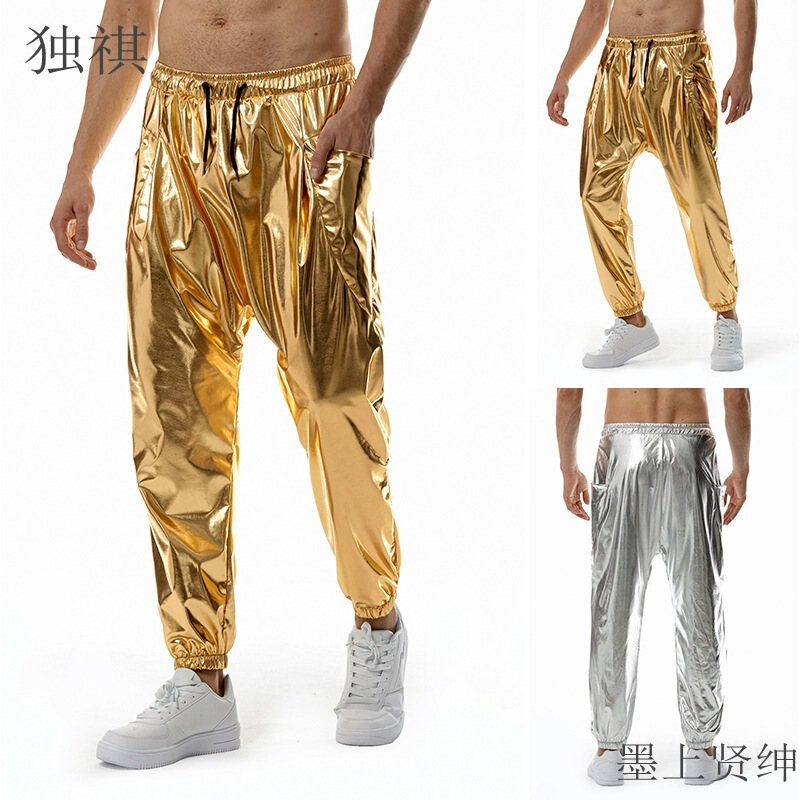 2024 Spring and Summer European Size Amazon Jogging Pants Gold Stretch Pants Men's Casual Pants Men's Sports Pants