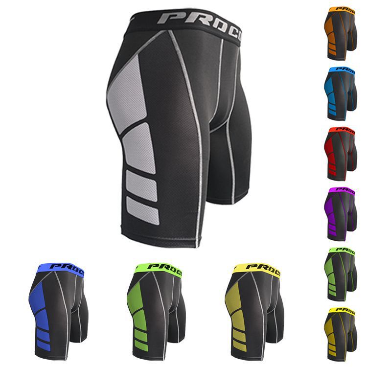Cross-border special for shrinking sports tight shorts men's science fiction gym slimming football basketball Pants Factory wholesale