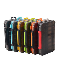 14格雙層對開LURE餌假餌收納盒 ABS木蝦鐵板假魚 便攜路亞漁具盒