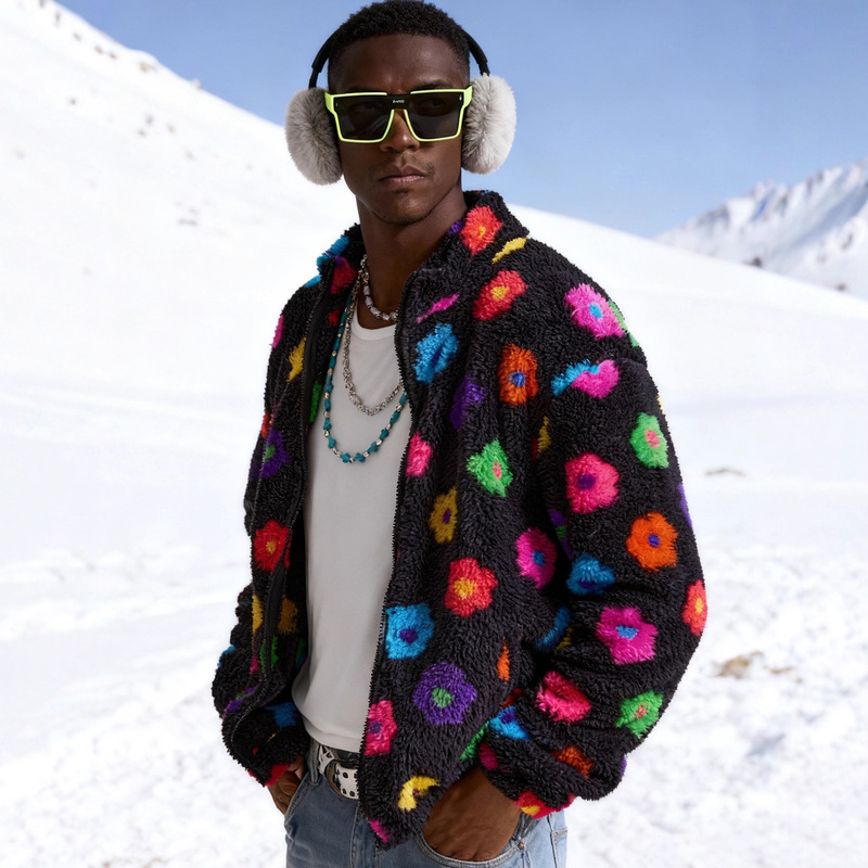 New 2024 Amazon Aliexpress Hot-Selling Autumn and Winter In-Stock European and American Men's Plush Jacket