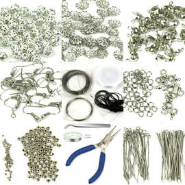 DIY饰品配件花托隔珠珠宝钳子 珠子龙虾扣 耳钩一套 跨境热卖批发