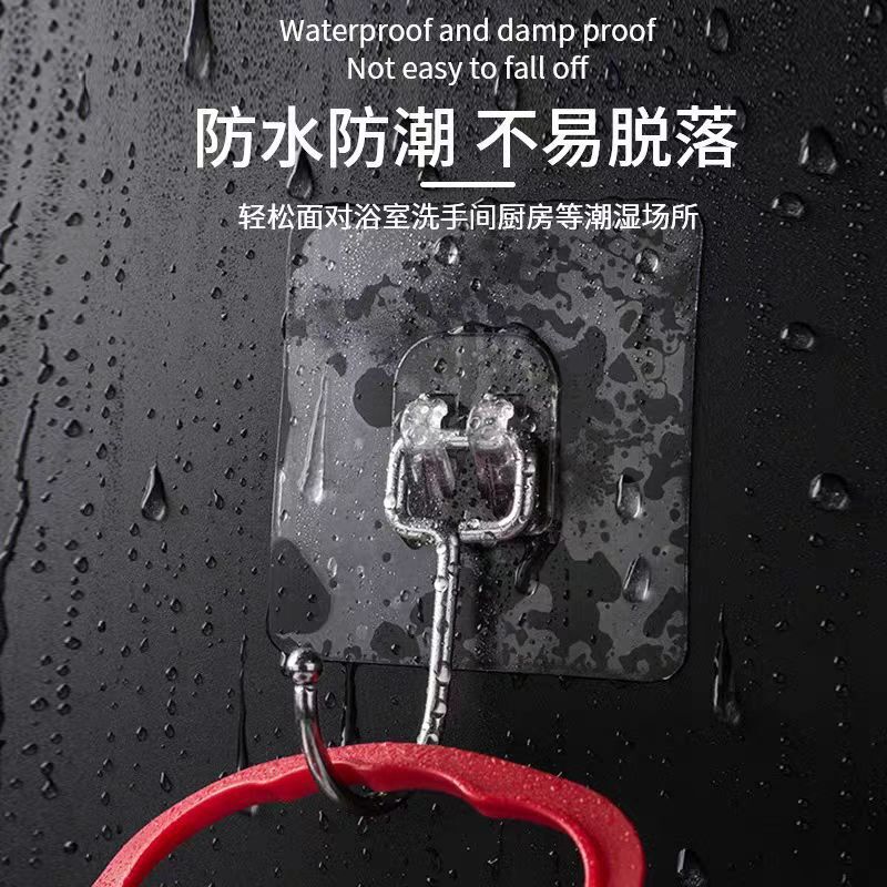 Transparent Hooks, Traceless Adhesive Hooks for Wall Mounting, Heavy-Duty Adhesive Hooks, No-Drill Hooks, Universal for Bathroom and Kitchen