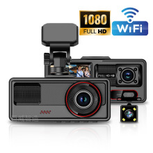 跨境3镜头行车记录仪3录车载高清夜视2寸前后双录记录器WiFi互联