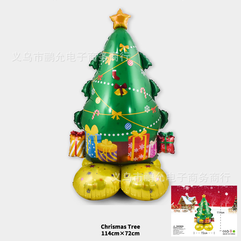 精包装圣诞节氛围装饰气球大号圣诞树商场活动珠宝店开业装饰气球|undefined