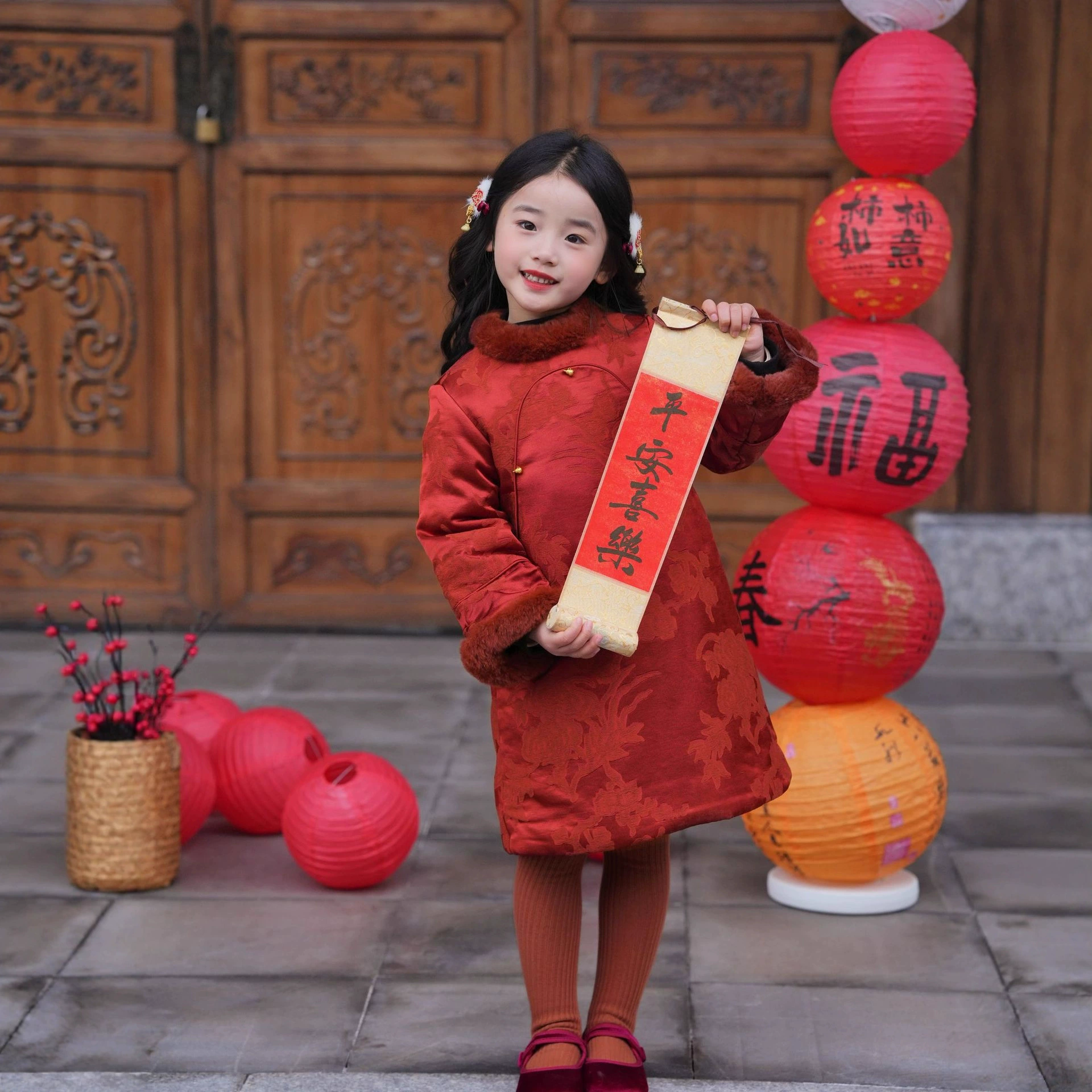 Пьяный цветок Инь рекс кролик меха ребенок новый китайский стиль