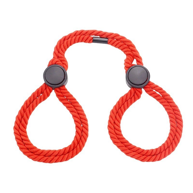 Adjustable Cotton Rope Handcuffs with Convenient Rope Buckle, Red — detail image 11