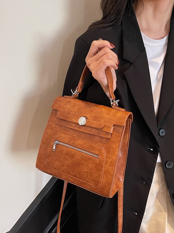 Moda transfronteriza contraste de color bolso de hombro de mano de mujer 2025 nueva moda versátil bolso de transporte