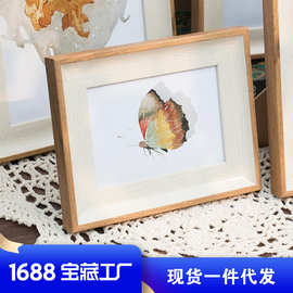 美甲展示相框摆台加照片7 8寸10寸12寸A4美式复古画框挂墙