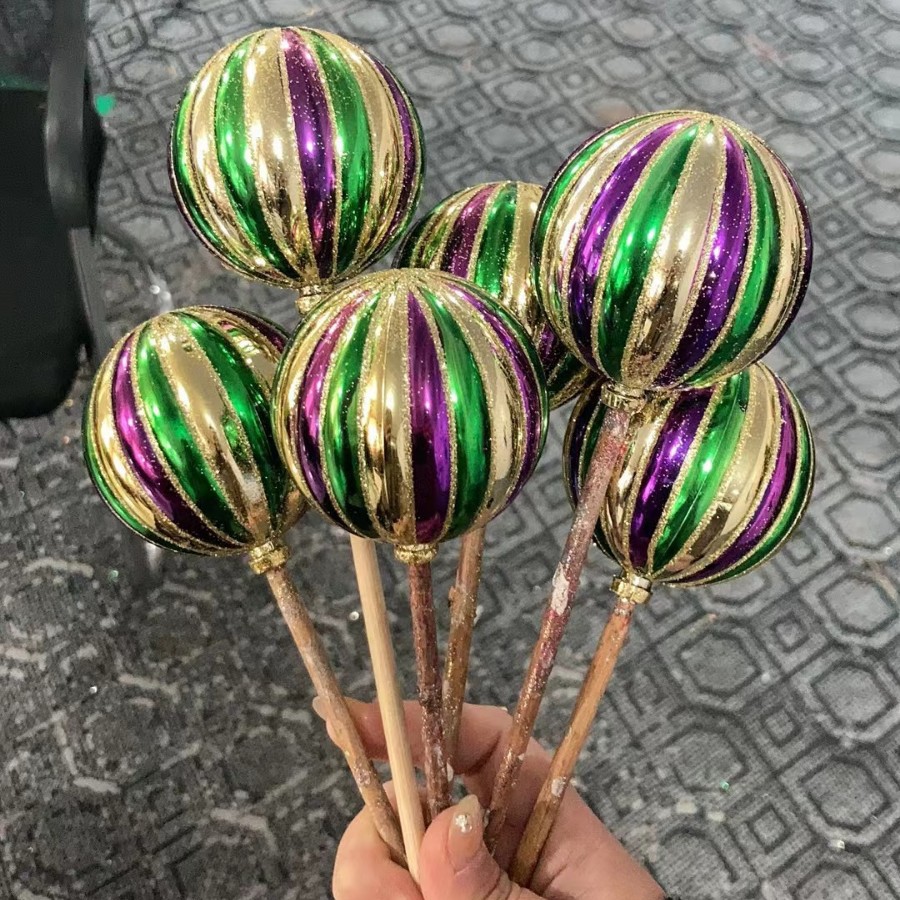 Nueva BOLA DE Navidad Bola de Carnaval Bola de sandía Bola de calabaza Bola de rayas Bola de espejo de galvanoplastia decoración del árbol de Navidad 6CM