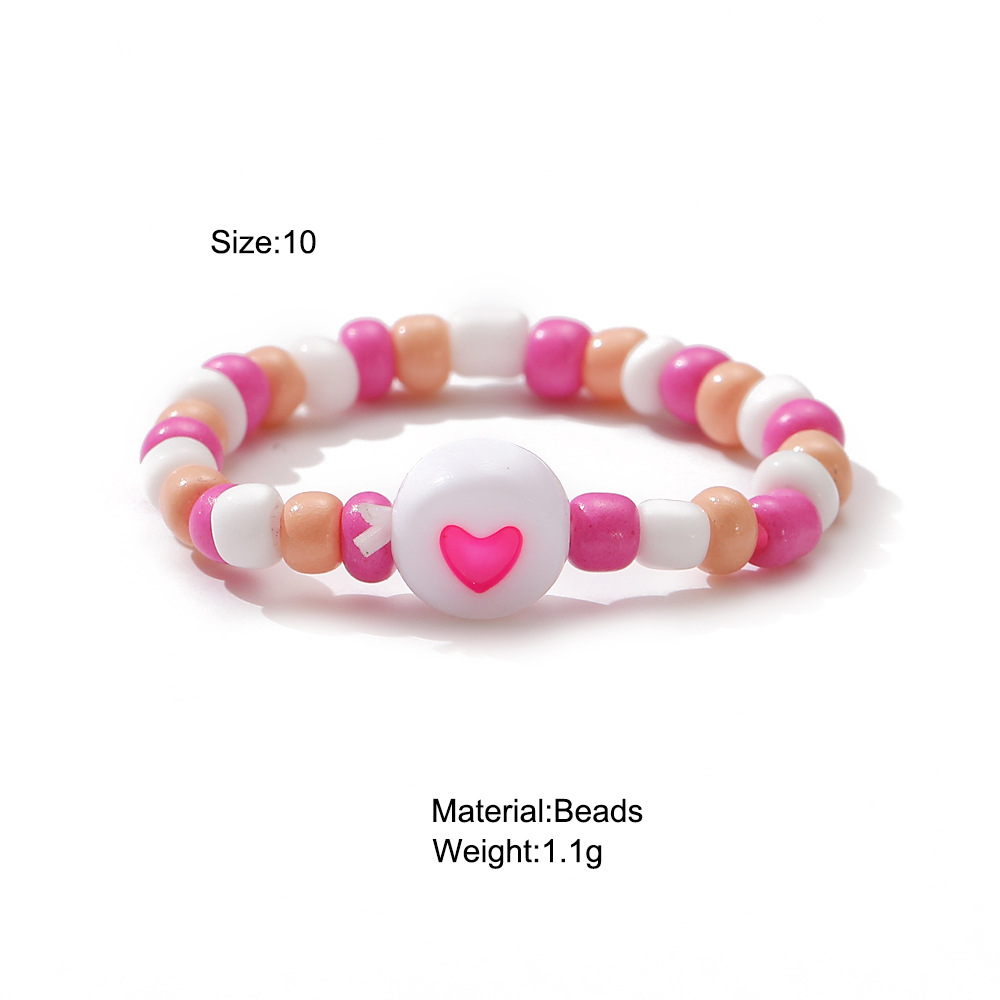 heart shape soft ceramic rice bead simple ring wholesale jewelry Nihaojewelry