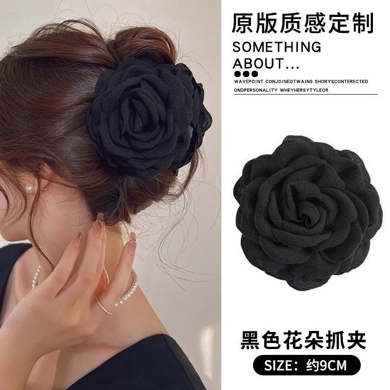 Rosas rascar flores de tiburón brocas de boca flores grandes brocas de cabello de cabeza de mujer rascar flores de tiburón brocas de cabello tocado