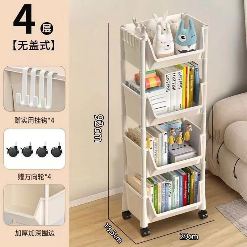 Carrito de almacenamiento móvil de cocina y baño estante de varios niveles para dormitorio o snacks