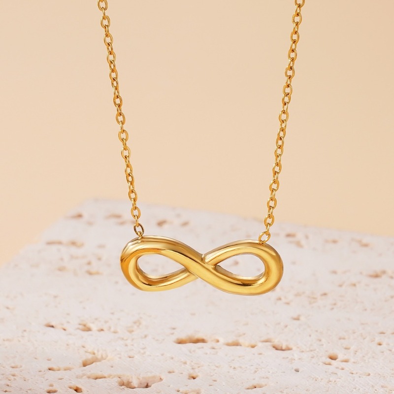 Explosions INS Cold Style Simple All-Match Infinite Love 8-Word Necklace Women's Titanium Steel Clavicle Chain Eternal Love Necklace Explosions INS Cold Style Simple All-Match Infinite Love 8-Word Necklace Women's Titanium Steel Clavicle Chain Eternal Love Necklace