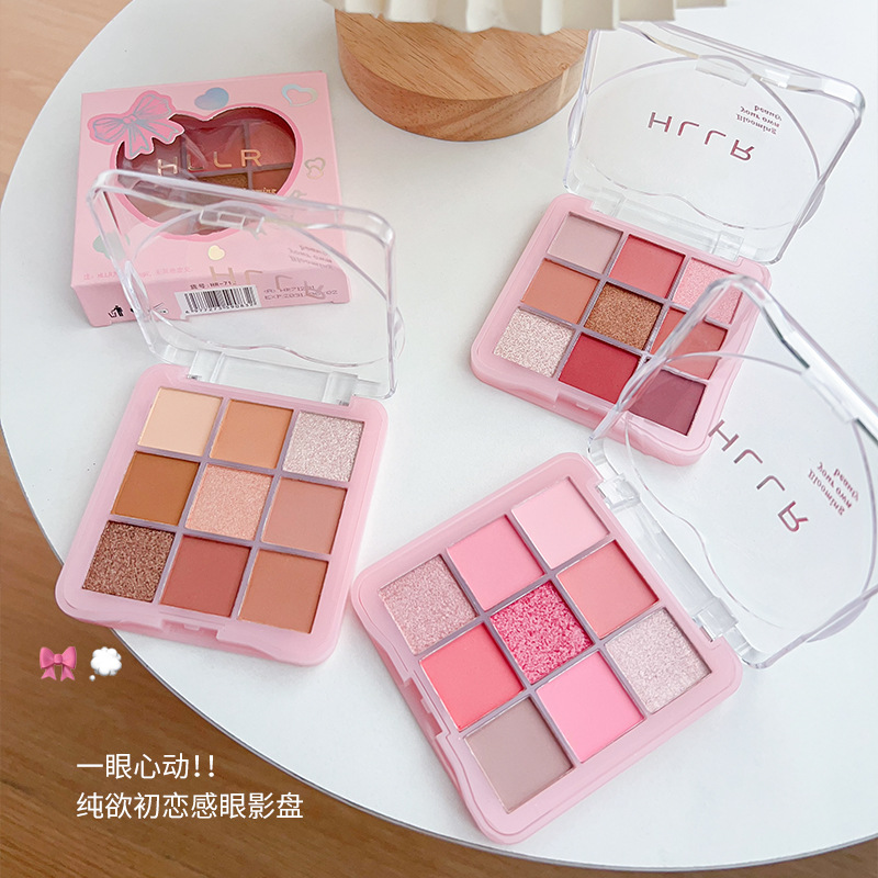Nine-Color Eyeshadow Palette, Matte, Fine Shimmer, Pearlescent, Brightening, High-Gloss Blush, Natural Color, Fine Texture, No Powder Fallout, Affordable for Students