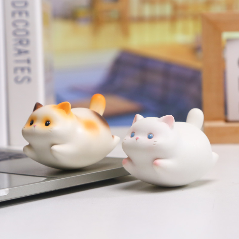 漫画フーリ猫シェーカー装飾品かわいい猫樹脂工芸品癒しオフィスデスクトップ装飾品|undefined