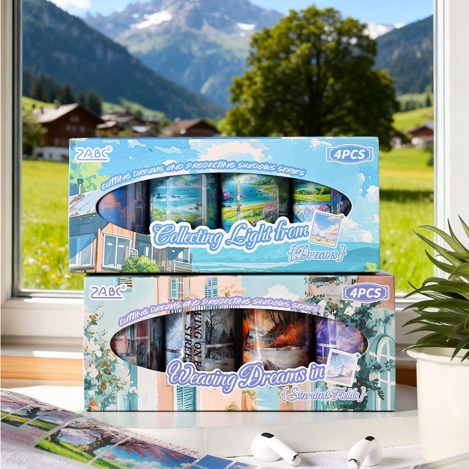 Yue Zhen recorte de sueños pegatinas de sombra cinta adhesiva de mano cinta adhesiva transfronteriza cinta adhesiva de decoración cinta adhesiva de mano mascota cinta adhesiva de mano