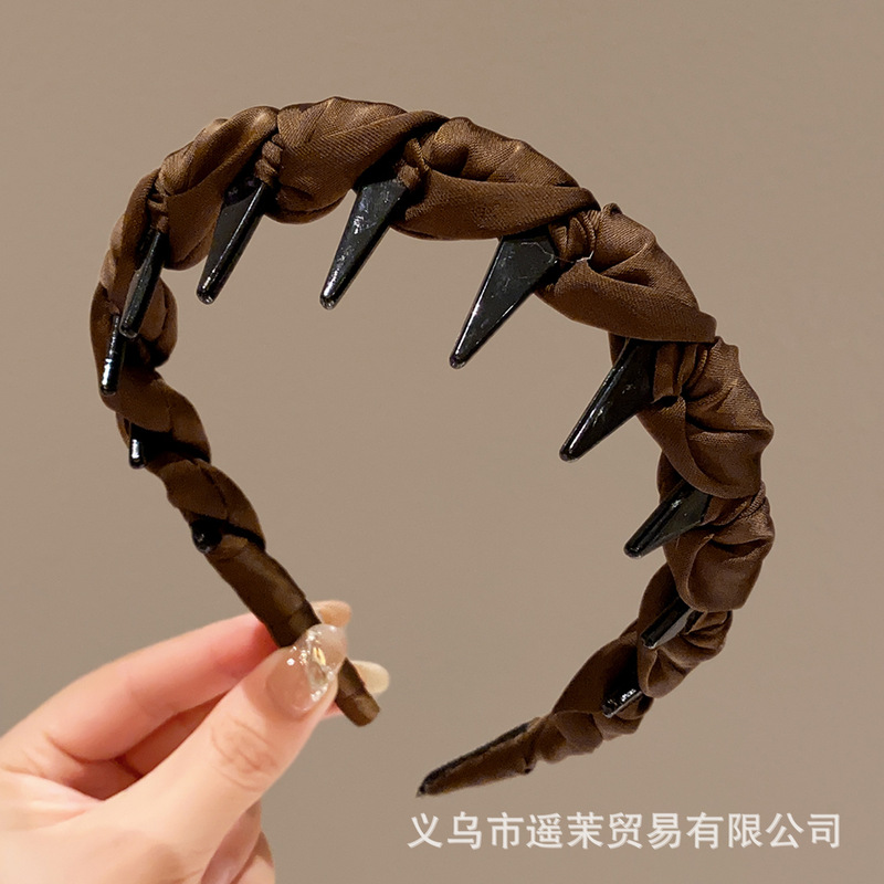 韩系蓬松高颅顶发箍女2025新款波浪带齿洗脸防滑头箍发卡发饰头饰|undefined