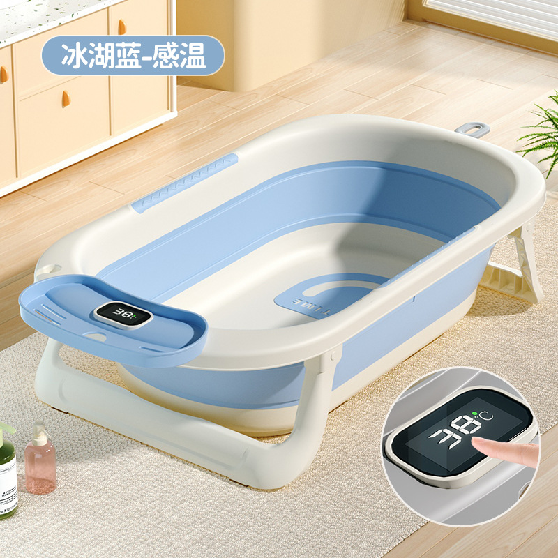 bañera de bebés sensible al calor bañera de bebés plegable bañera de plástico doméstica bañera de bebés bañera de bebés artículos recién nacidos