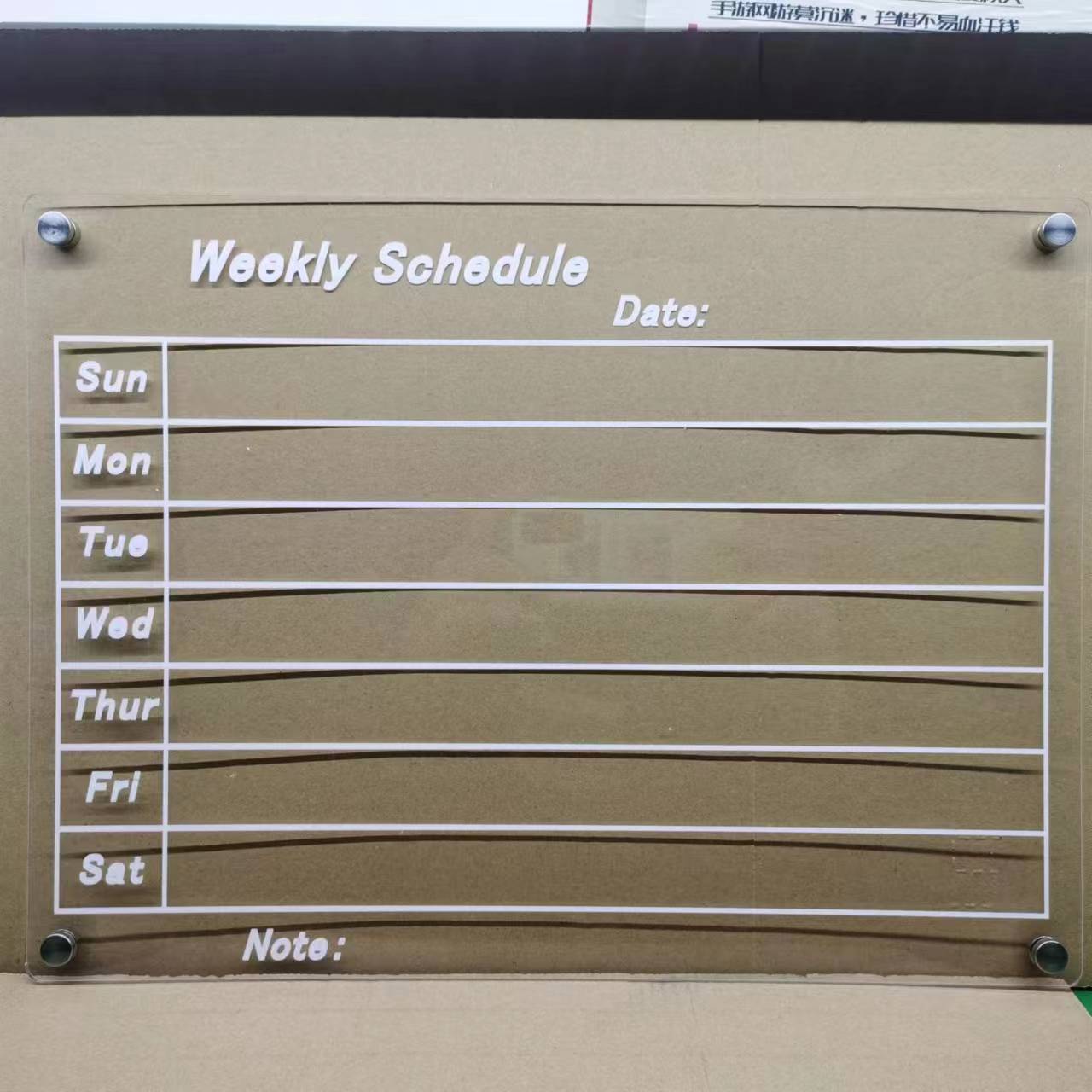 Aitee acrílico magnético seco borrar tablero calendario adecuado para refrigerador transparente seco borrar calendario adecuado para refrigerador