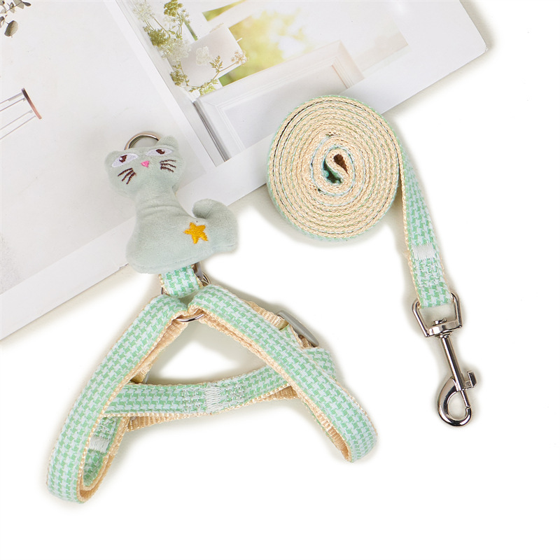 Mascota nuevo perro pecho y espalda caminar perro Correa gato mascota perro Plaid pecho Correa perro correa de perro