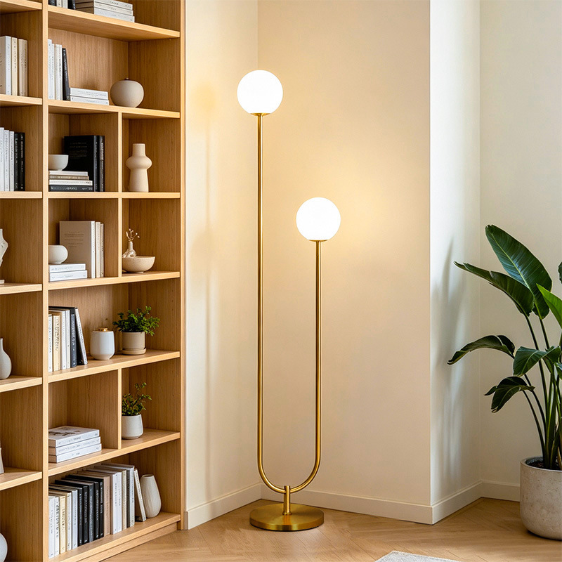Creative Floor Lamp Nordic Living Room Bedroom Minimalist Sofa Side American Atmosphere Designer Double-Head Standing Table Lamp Creative Floor Lamp Nordic Living Room Bedroom Minimalist Sofa Side American Atmosphere Designer Double-Head Standing Table Lamp