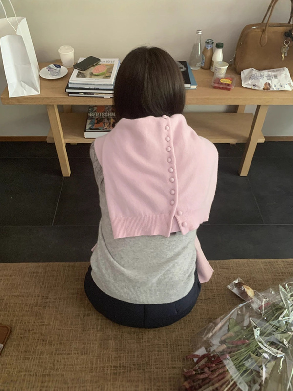 甜美温柔风单排扣圆领正肩开衫长袖秋冬季新款修身百搭休闲上衣女|undefined