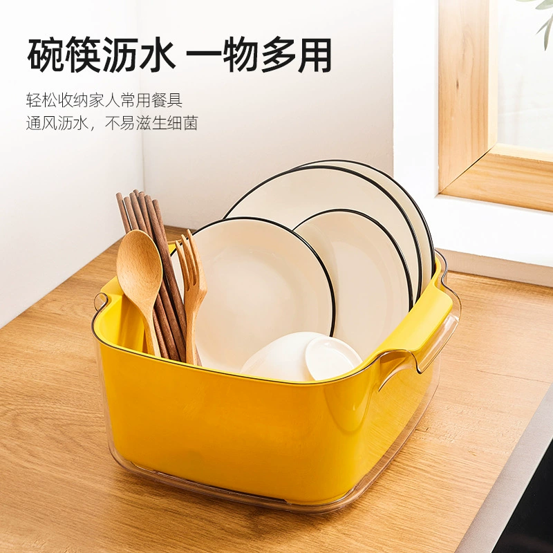 Double-layer plastic fruit drying rack for home use, basket