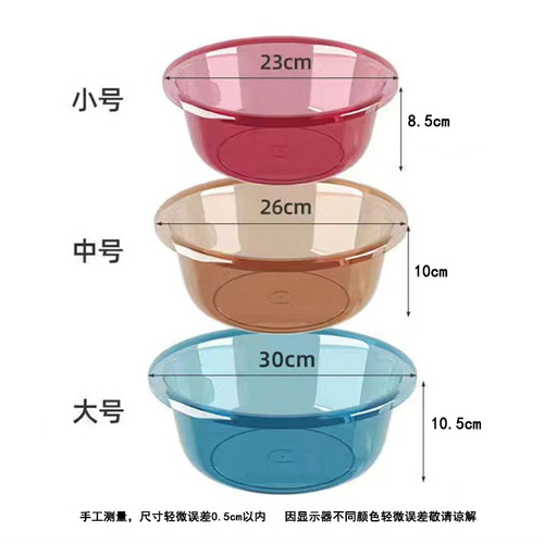 Transparent face basin household large plastic dormitory wash your face basin, thick kitchen wash fruit creative vegetable basin