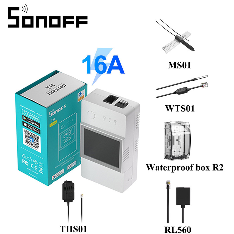 Sonoff Th16 Thr316D Yiweilian Wifi Timed Temperature and Humidity Switch Temperature Control Intelligent Voice Control