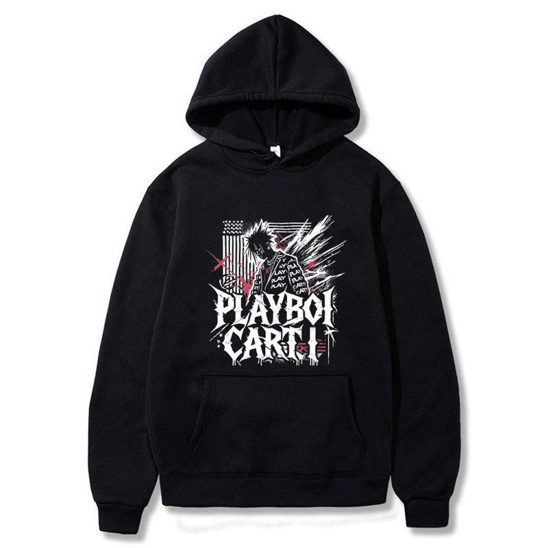 Rapper Playboi Carti Graphic Hoodie All Red Die Lit Print Hooded Sweatshirts Rapper Playboi Carti Graphic Hoodie All Red Die Lit Print Hooded Sweatshirts
