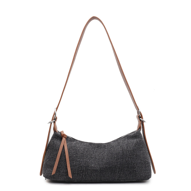 Bolso de axila retro estilo Hong Kong 2025 verano nuevo bolso femenino casual bolso de hombro de mezclilla moda contraste color bandolera marea