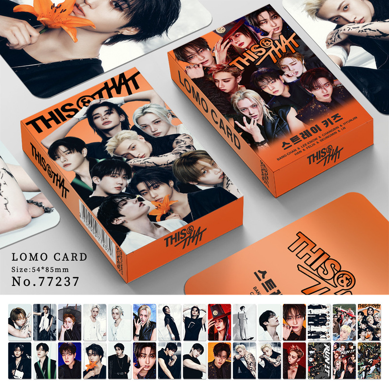 30 double-sided photocards in stock, STRAYKIDS mini album THIS THAT merchandise 3inch photo cards LOMO