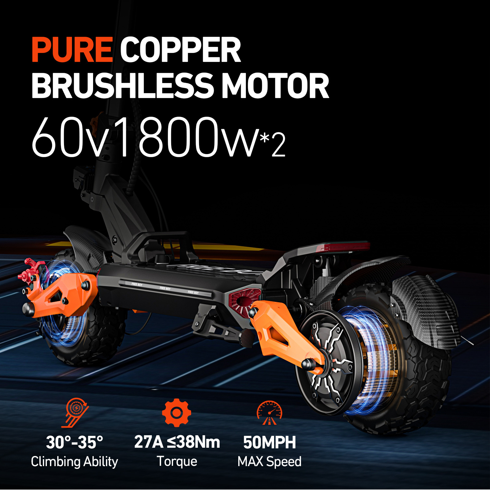 11 Inch 60V6000W Dual Drive Motor Electric Scooter H9 Long Endurance Folding Off-Road Scooter