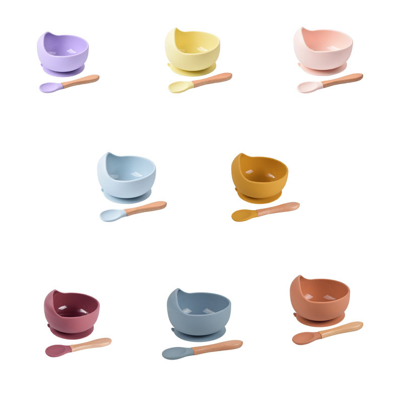 Snail Bowl Food-Grade Baby Suction Cup Integrated Feeding Bowl Children's Waterproof and High-Temperature Resistant Silicone Tableware for Feeding