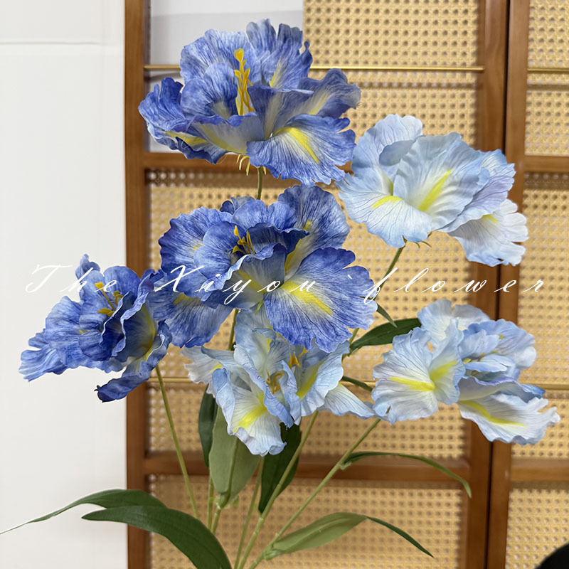 模擬花油絵アイリス家の装飾花束レストランリビングルームの装飾フラワーアレンジメント造園アレンジメント造花|undefined