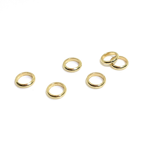 Color-preserving 18k gold-covered closed ring 4mm5mm seamless single ring diy handmade beaded finishing buckle connecting ring wholesale