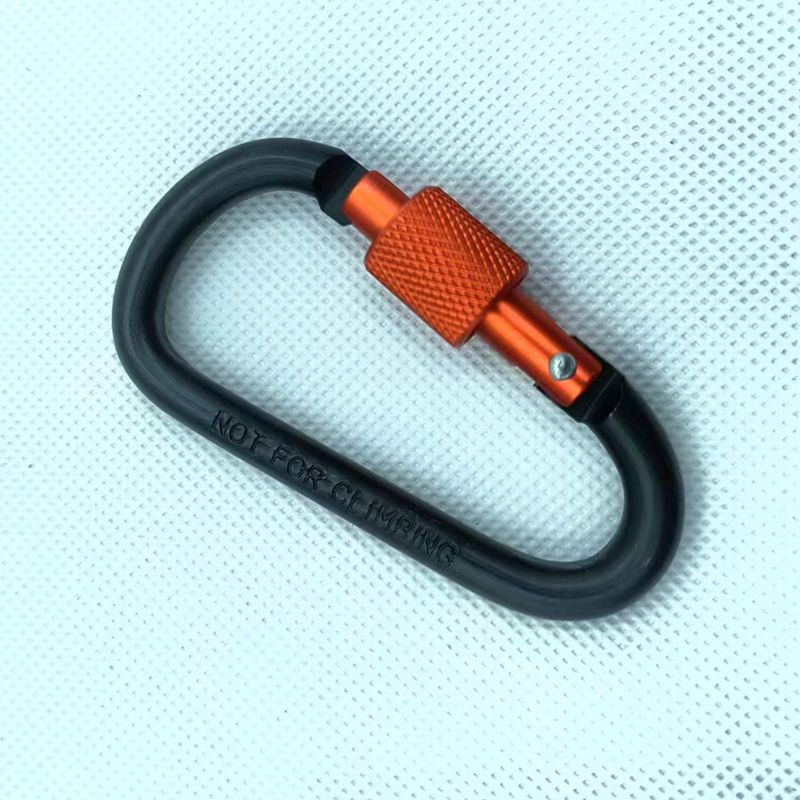 Venta directa de fábrica negrita No. 8 con gancho de bloqueo mosquetón en forma de D rápido colgante tuerca hebilla colgante hebilla de aleación de aluminio